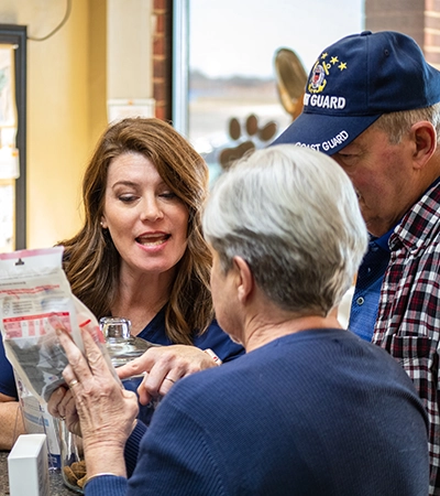 Dr. Rowland talking to patients